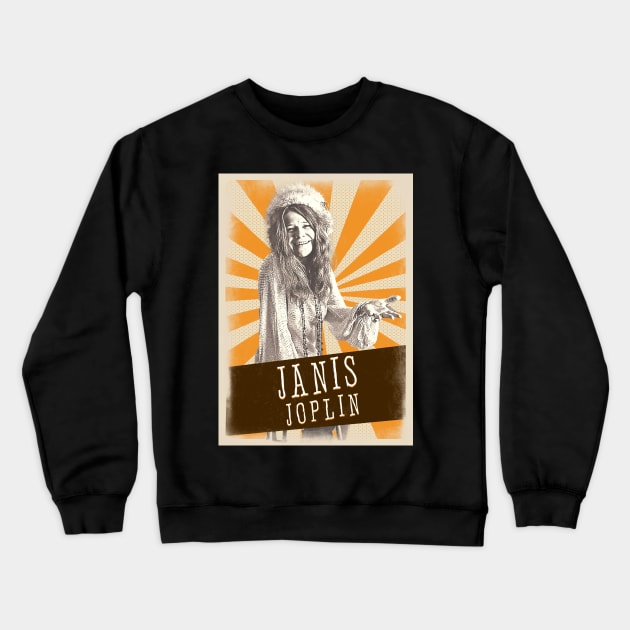 Vintage Aesthetic Janis Joplin 80s Crewneck Sweatshirt by SkulRose